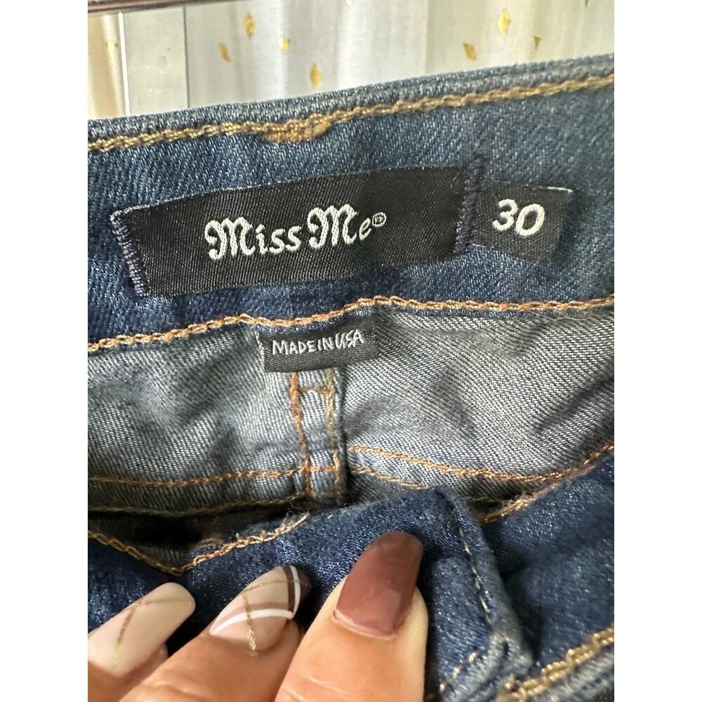 Miss Me Women's Stretch Bootcut Flare Faux Front Pockets Zip Up Denim Jeans 30